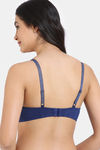 Zivame Glitter Straps Beautiful Basics Padded Wired 3/4th Coverage T-Shirt Bra - Blue Depth — thumbnail 2